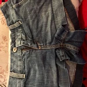 American Eagle blue jeans shirt shorts